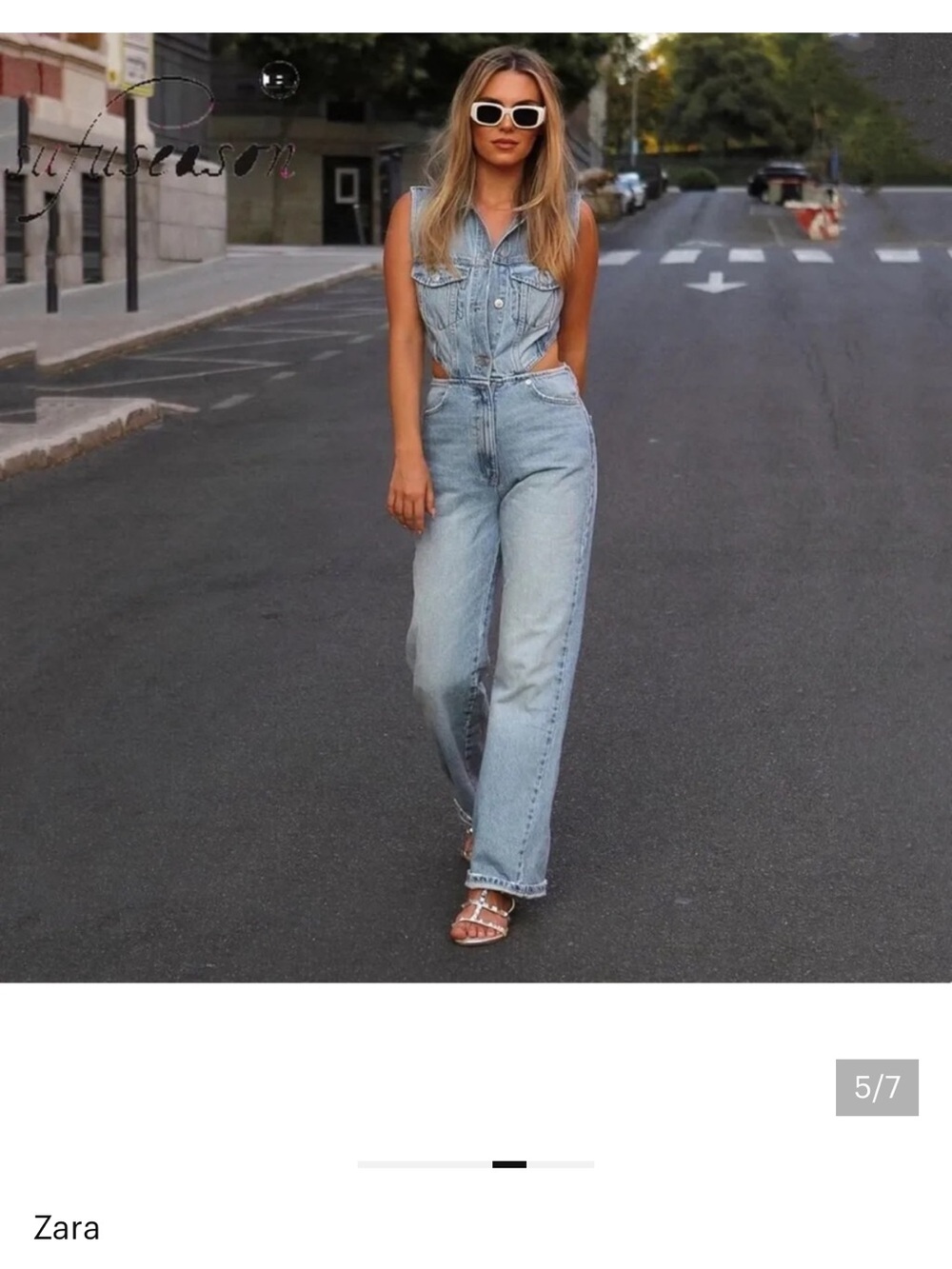 Zara Light Blue Straight Leg Denim Jeans